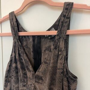 Vena Cava Silk Black and Brown Jumpsuit Denim Like Pattern